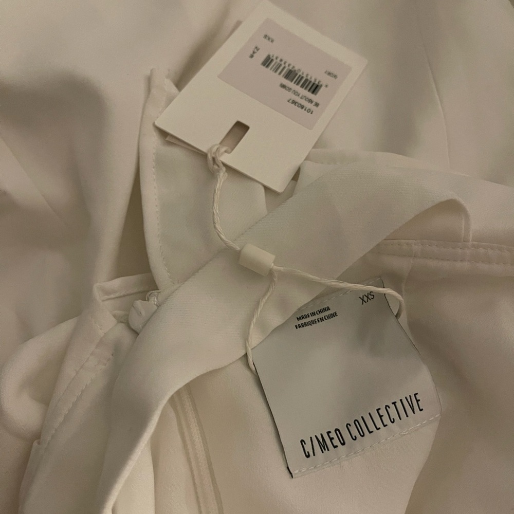 C/MEO Collective White Maxi Dress with Ruffle and Slit - Picture 5 of 5